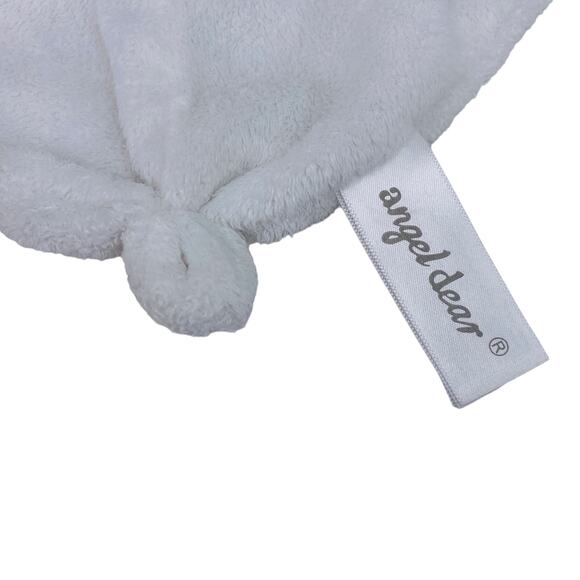Angel Dear White Sleeping Bunny Rabbit Security Blanket Lovey 13" x 13" - Picture 10 of 11